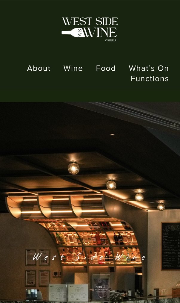 West Side Wine mobile page